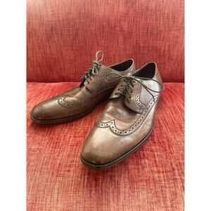 Hugo Boss Oxford Dress Shoes Size 9.5 Mens Brown Leather